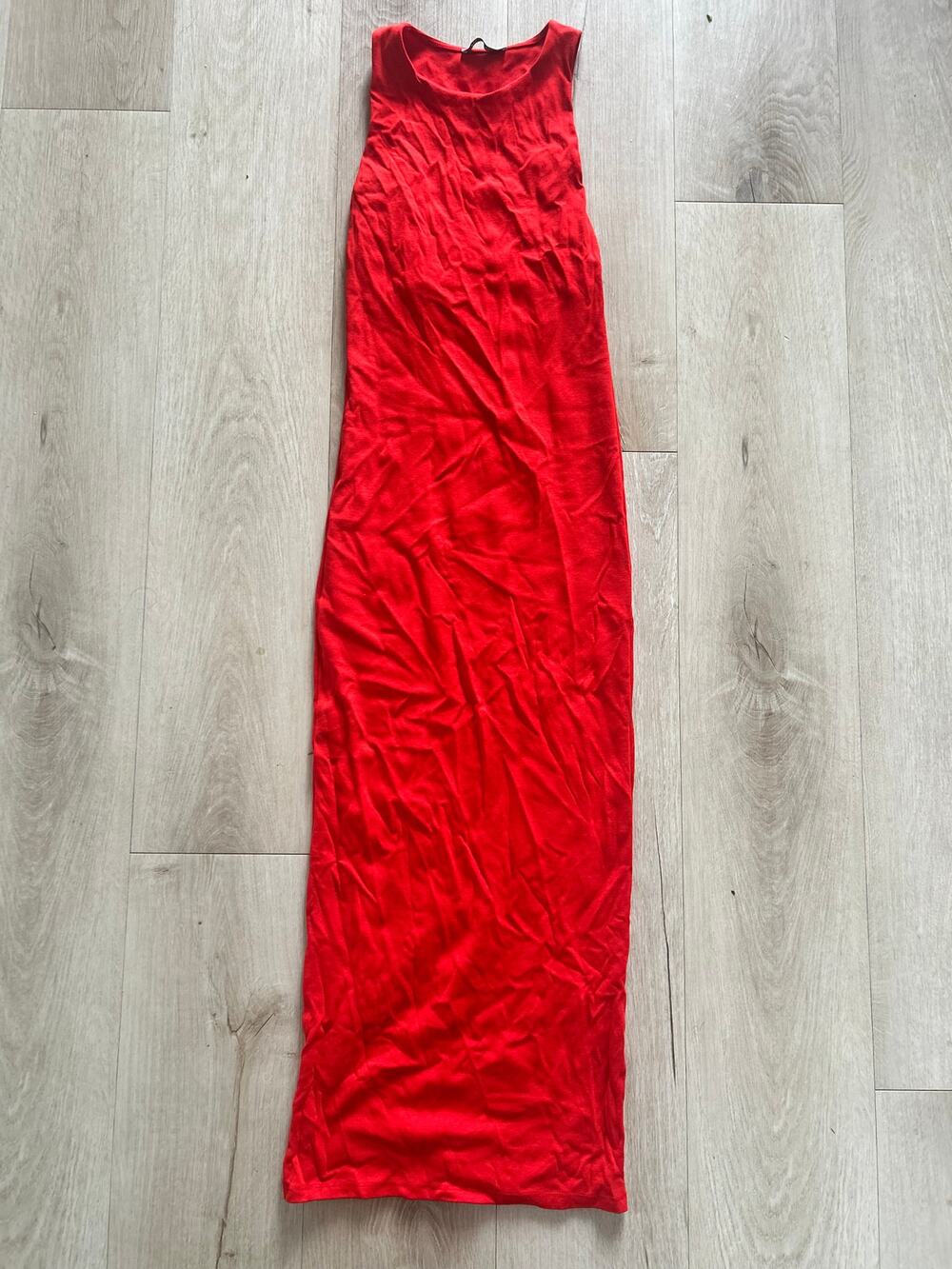 Zara Red Sleeveless Scoop Neck Maxi Dress Size S Worn Once